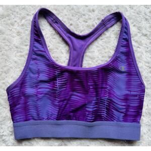 Champion Womens Purple Tie Dye Sports Bra Medium Support Compression Racerback M